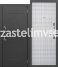 Дверь металлическая 75 мм Гарда Серебро Белый Ясень 960мм