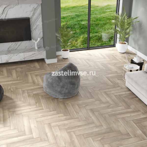 Кварцвиниловый ламинат AlpineFloor Parquet Premium Дуб Натуральный Отбеленный ECO 19-5
