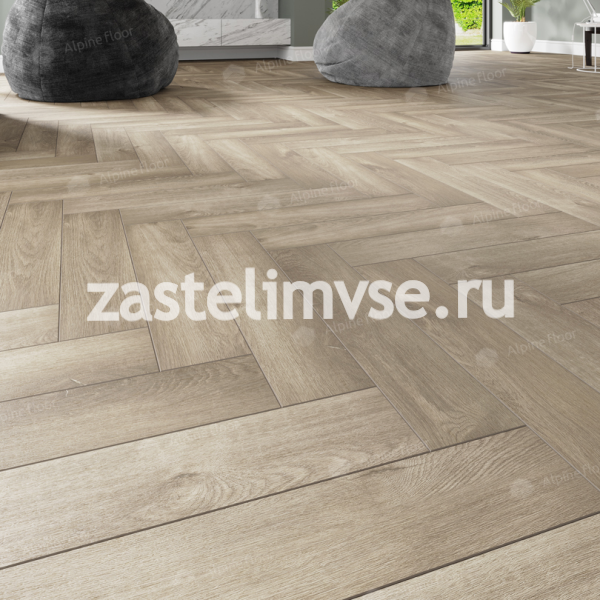 Кварцвиниловый ламинат AlpineFloor Parquet Premium Дуб Натуральный Отбеленный ECO 19-5