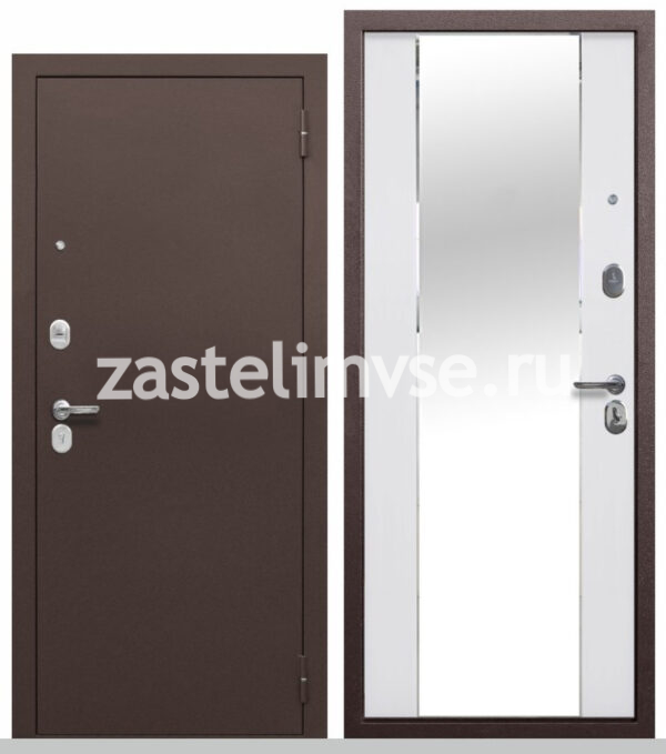 Дверь металлическая Тайга 7 см Зеркало 960мм