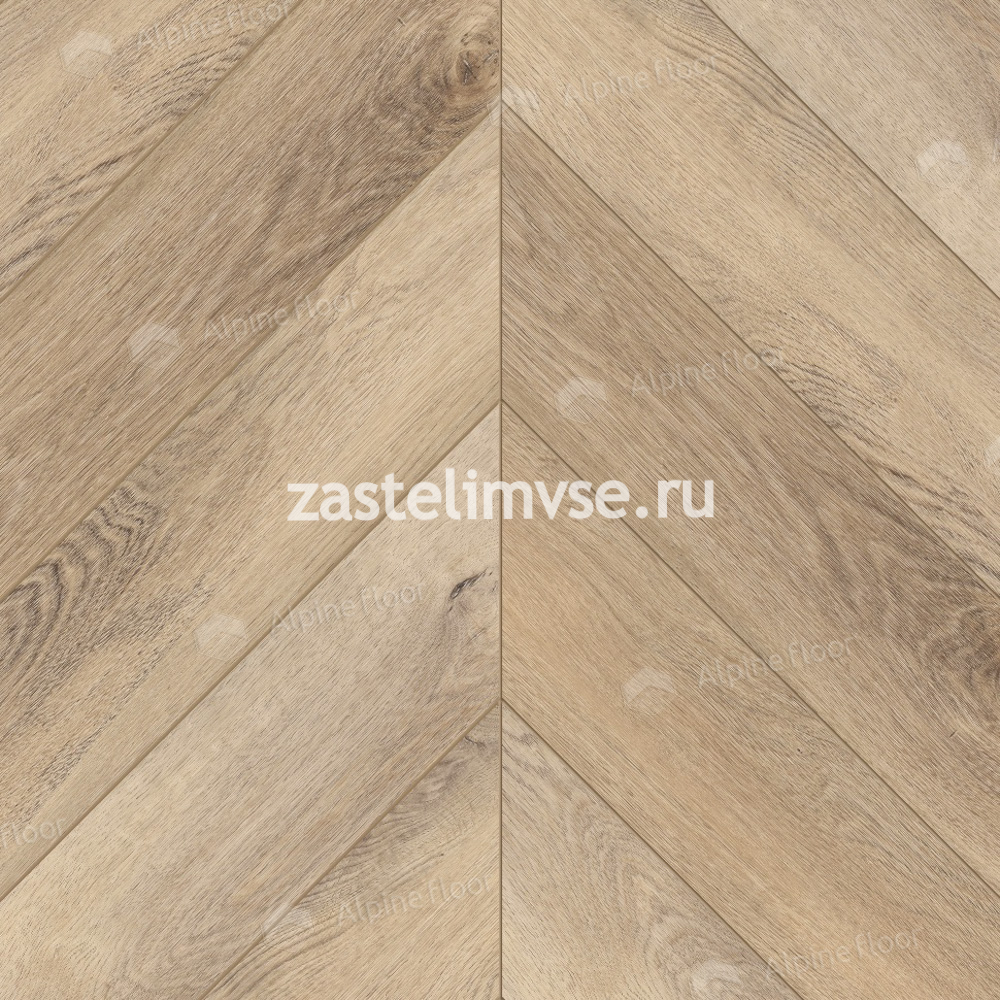 Клеевая LVT плитка AlpineFloor Chevron Alpine LVT Дуб Синистра Chevron ECO 20-6