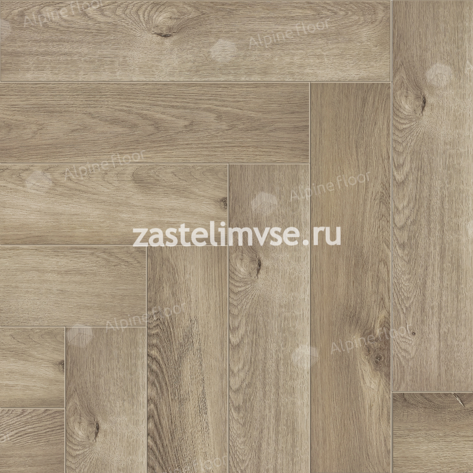 Кварцвиниловый ламинат AlpineFloor Parquet Premium Дуб Натуральный Отбеленный ECO 19-5